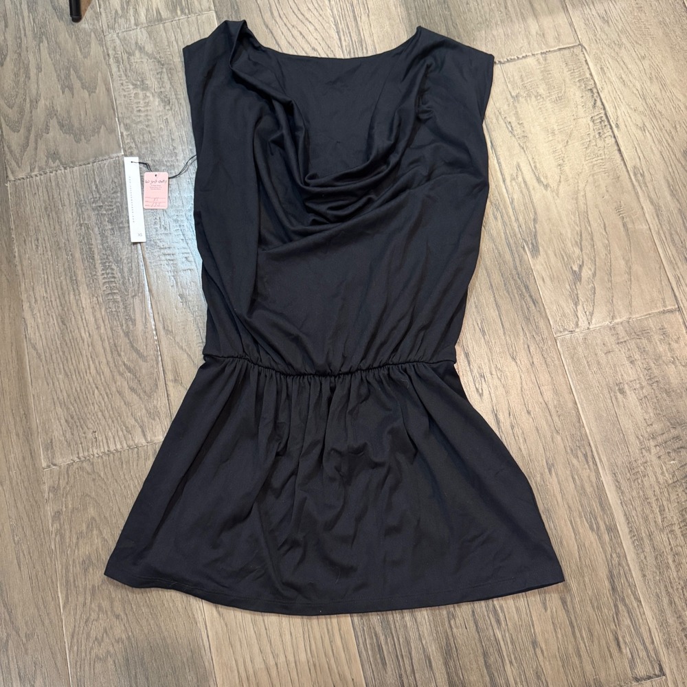NWT Susana Monaco XS‎ Black Cowl Neck Sleeveless Mini Dress New York Dolls